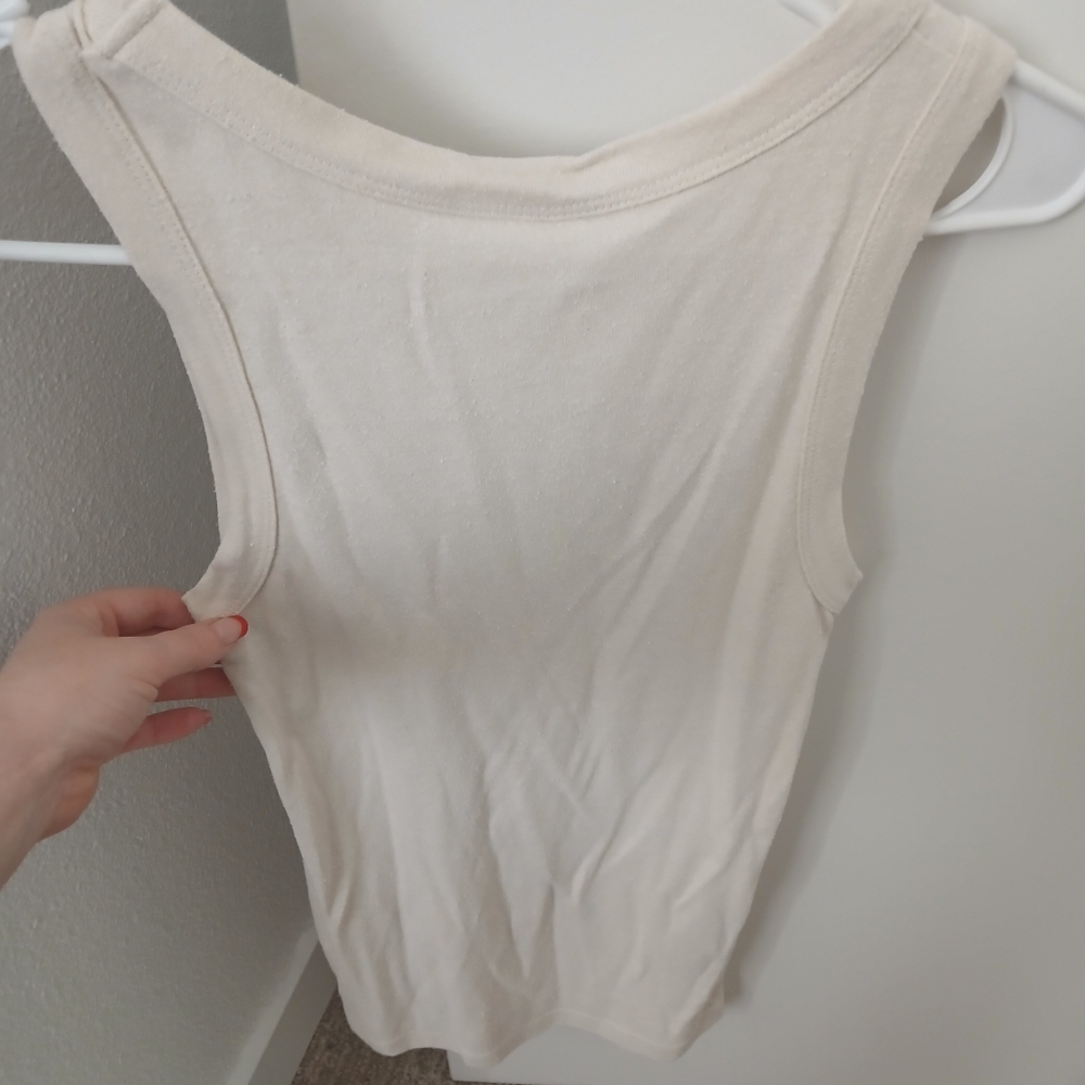 Signe Cream Silk Tank Top Xsmall - Picture 4 of 6